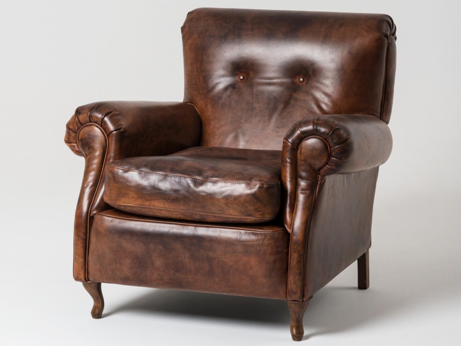 ROMA Leather armchair with armrests