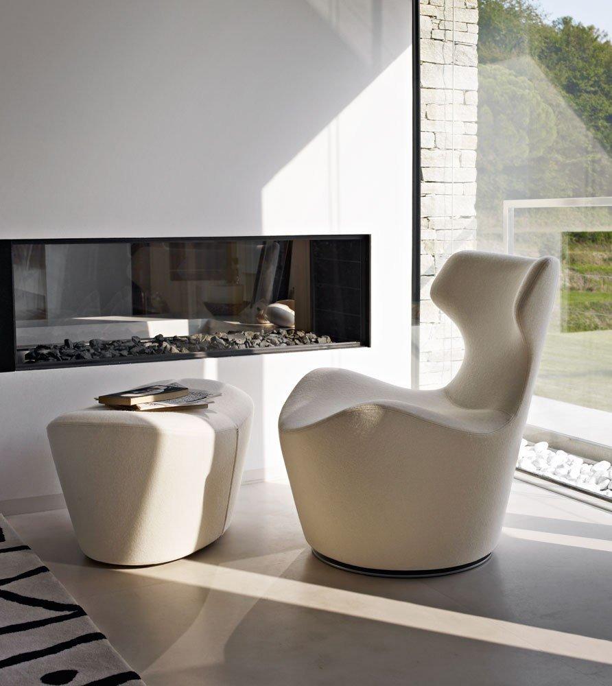 PICCOLA PAPILIO Swivel upholstered armchair