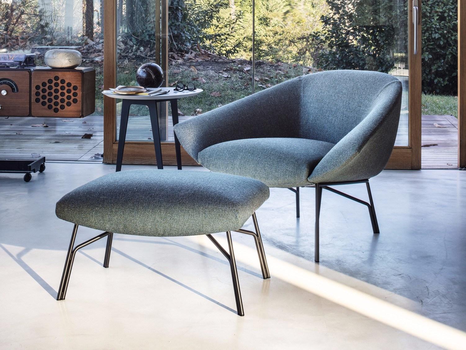 LENNOX Fabric armchair with armrests