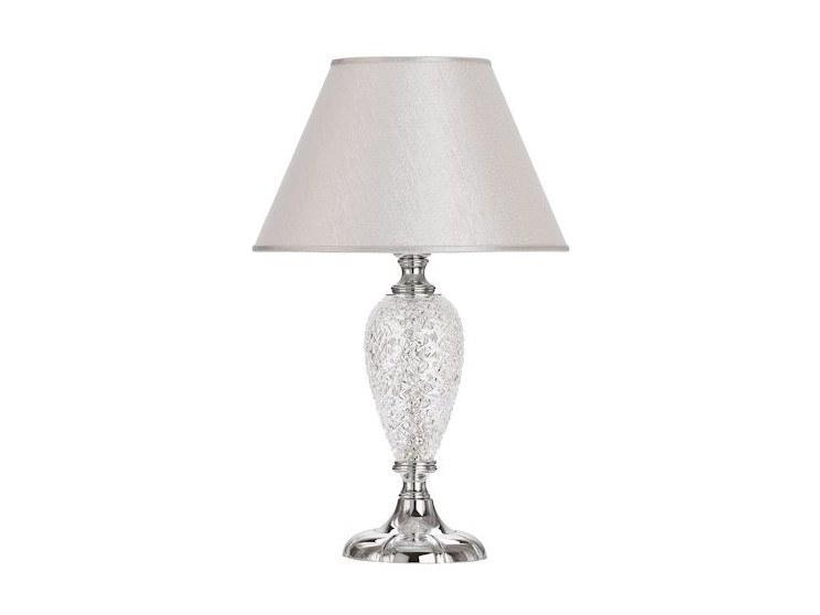 PICASSO 4999/LP Chrome finish table lamp with hand carved crystal and shade