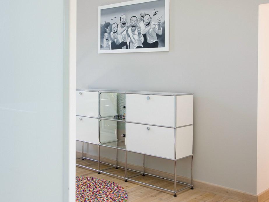 HALLER CREDENZA FOR LIVING ROOM Modular metal sideboard