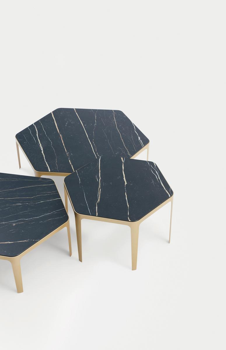 PANORAMA Hexagonal ceramic coffee table