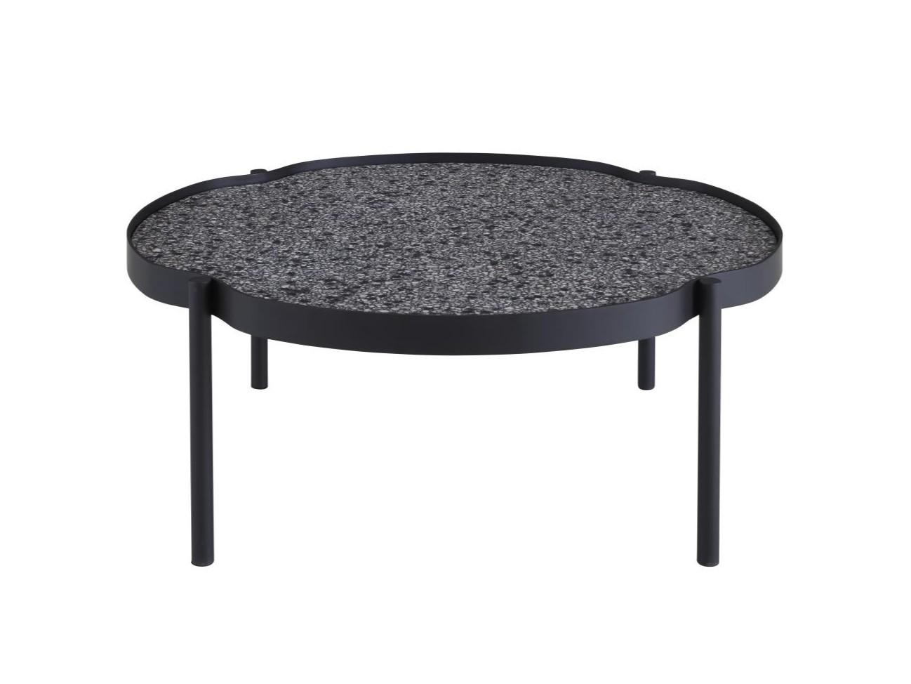 MALLEA Round metal coffee table with granite top