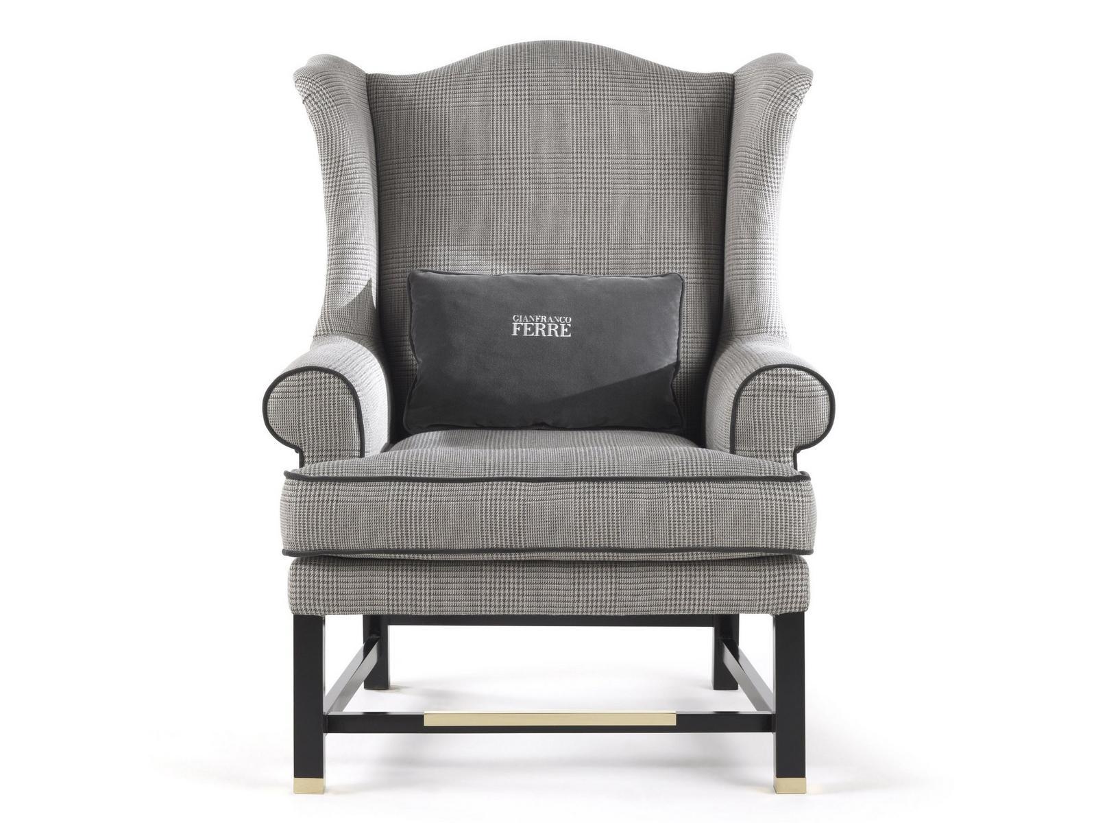 AYLA Bergere fabric armchair with armrests