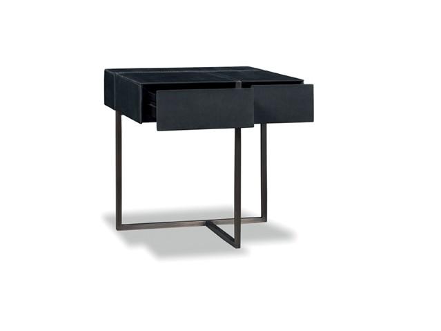 ICARO Leather bedside table with drawers