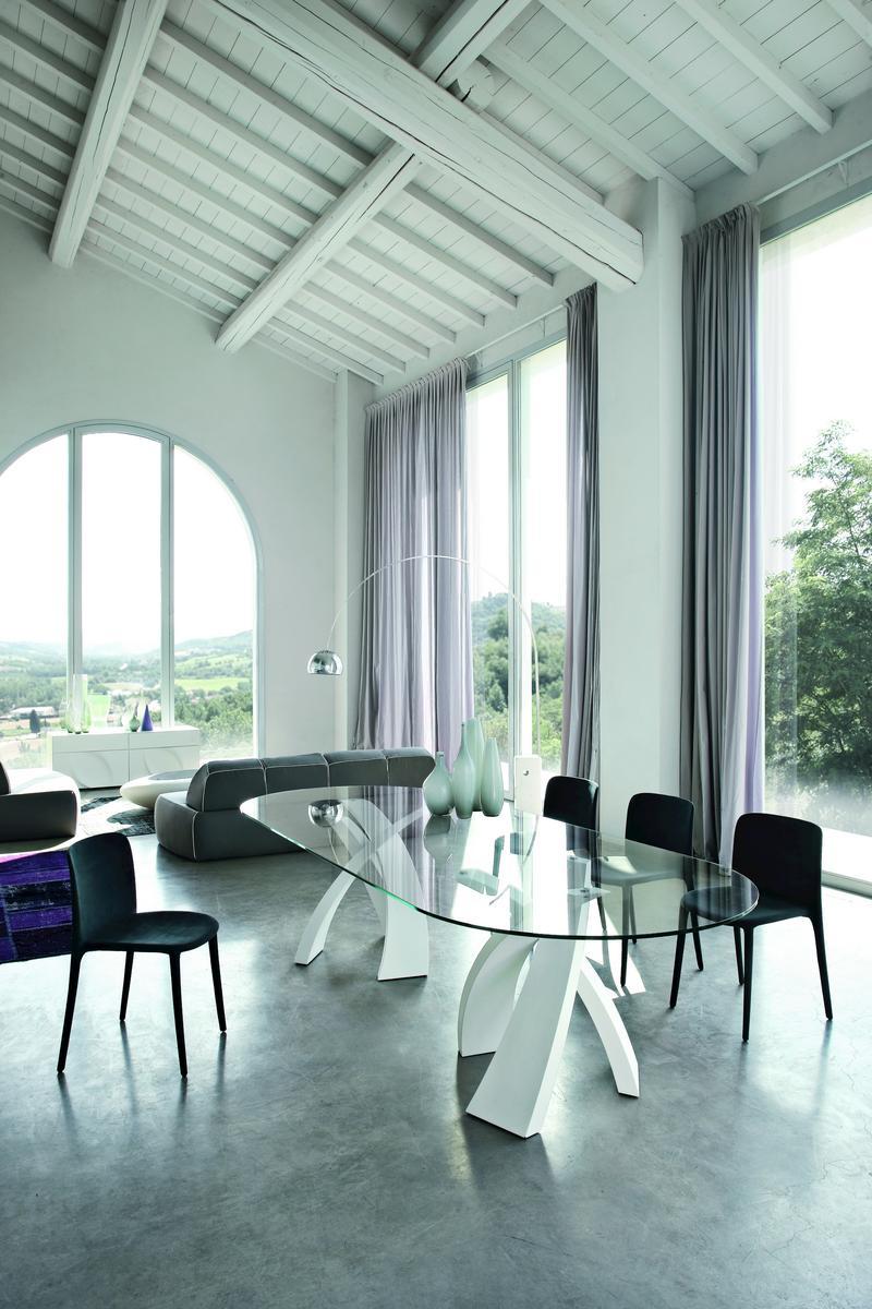BIG ELISEO Oval glass table