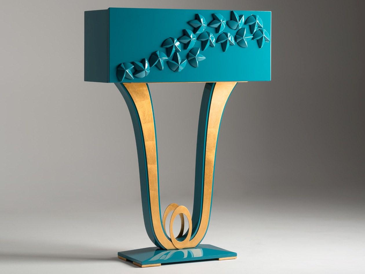 MIMOSA BABY Rectangular wood veneer console table