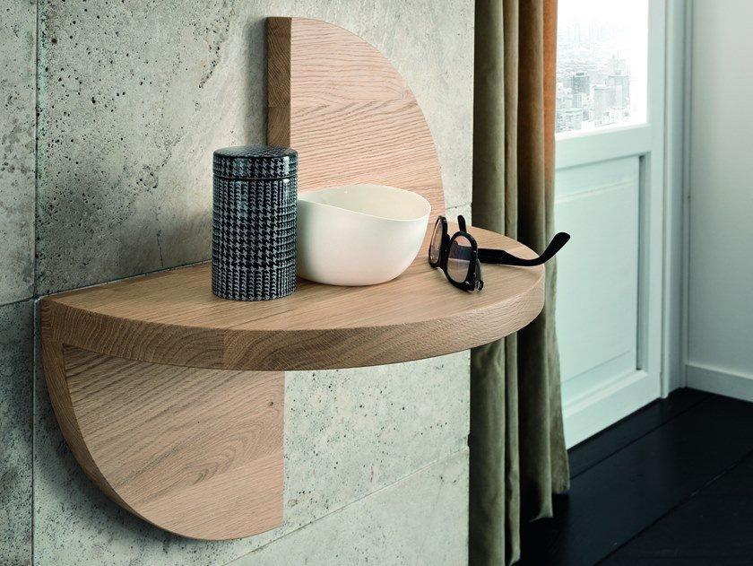 PETALO Wall-mounted wooden bedside table