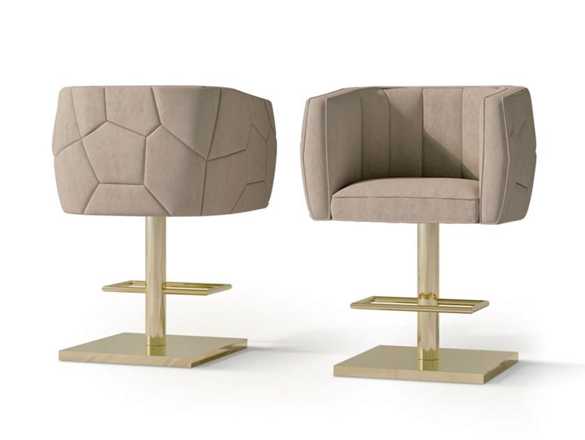 7559 Semi-swivel stool with armrests and brass base
