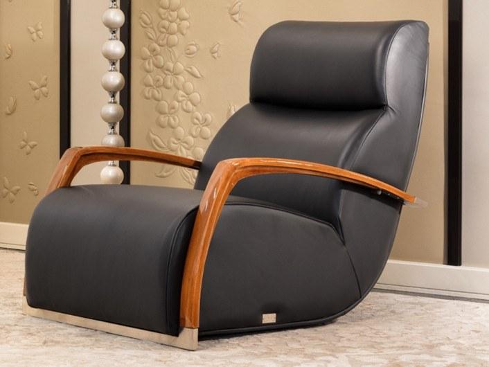 TANGO Leather armchair with armrests