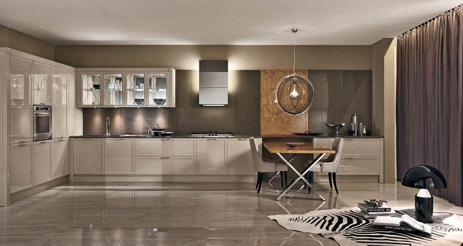 Lacquered kitchen with integrated handles Aster Cucine Luxury Glam