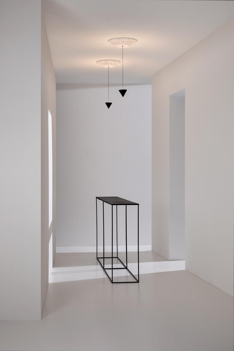 MOONBLOOM LED plaster and aluminium pendant lamp