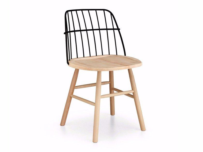STRIKE S Steel and wood chair