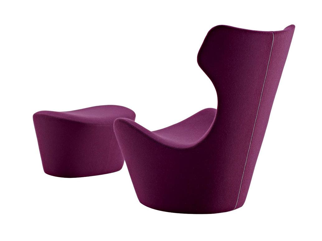 GRANDE PAPILIO Swivel upholstered high-back armchair