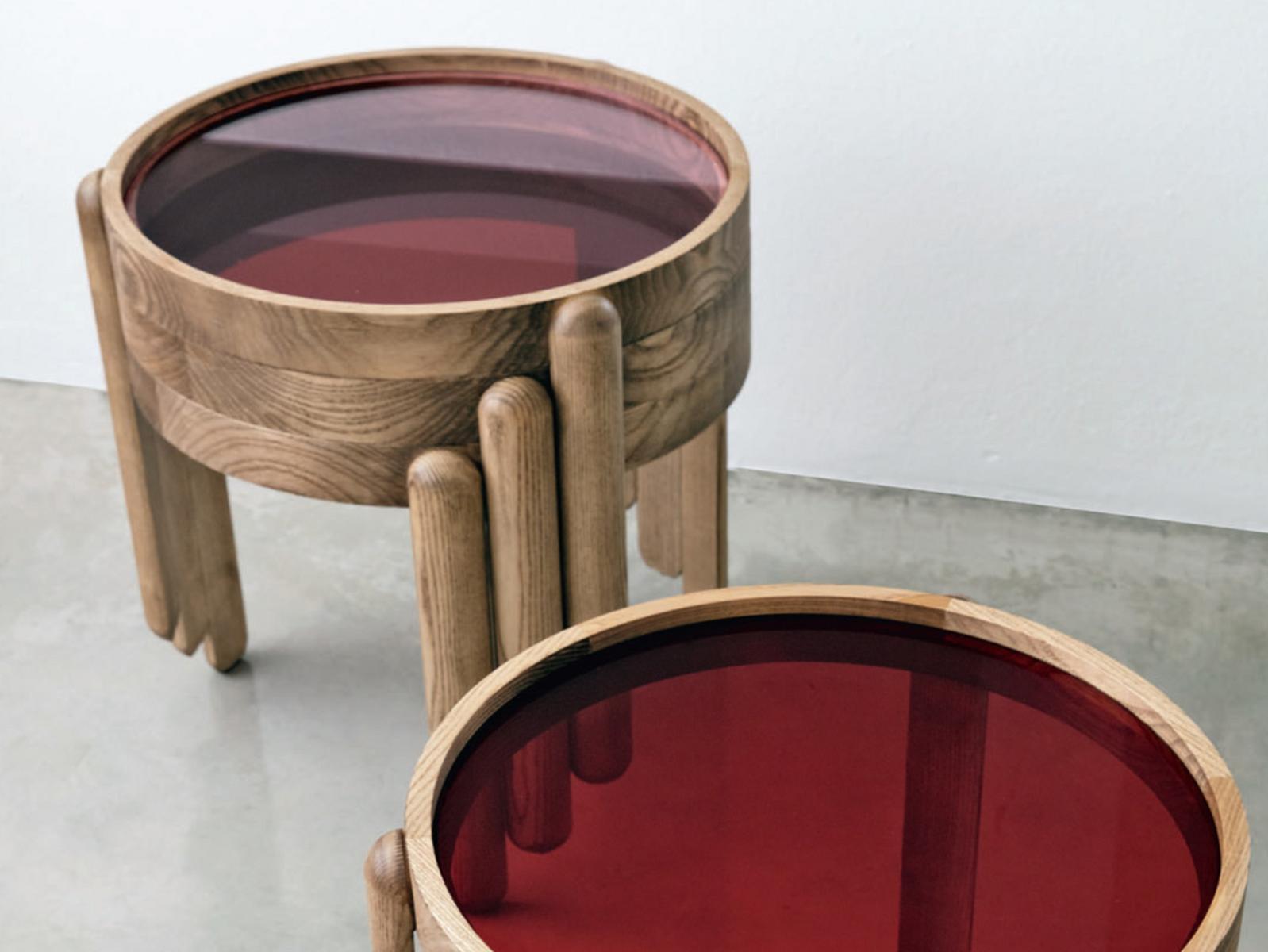 TRITTICO Stackable round ash coffee table