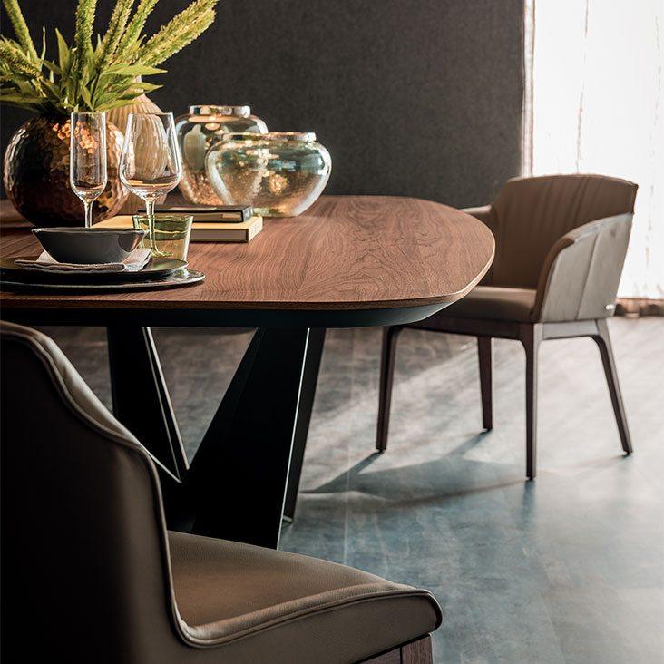 SKORPIO WOOD Oval veneer table