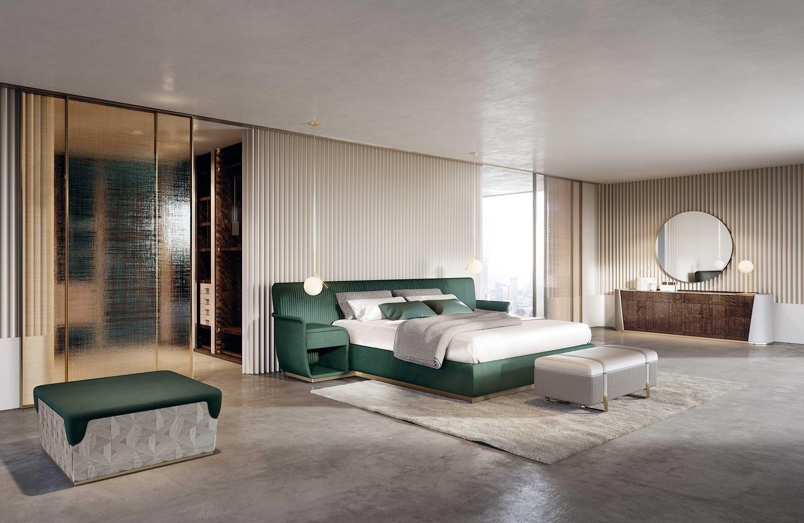 MAJESTIC Wooden and leather sideboard with doors and drawers