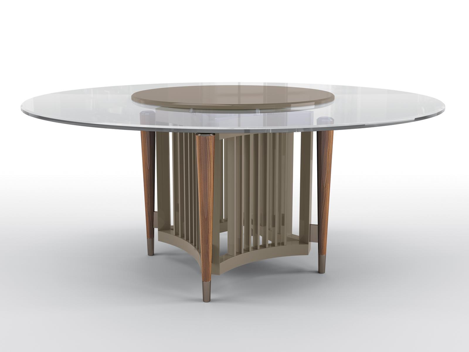 ORION Round glass table with Lazy Susan