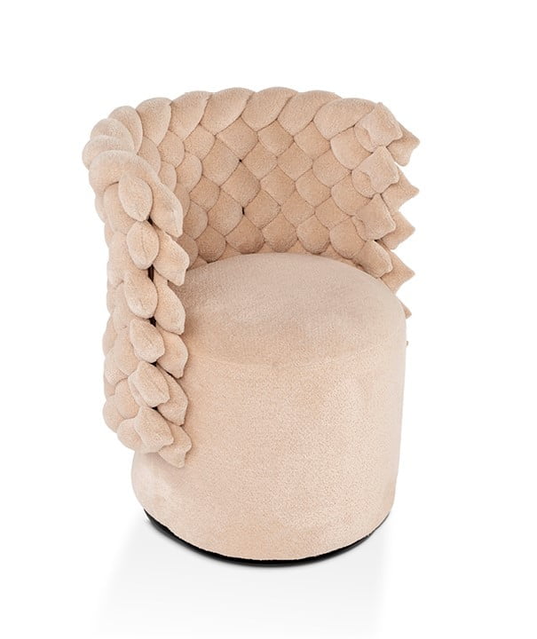 GIUGGIOLA Giuggiola armchair by Calia Italia: embodies women's beauty and strength, offers chic comfort, and comes with versatile fixed, swivel, or storage options.