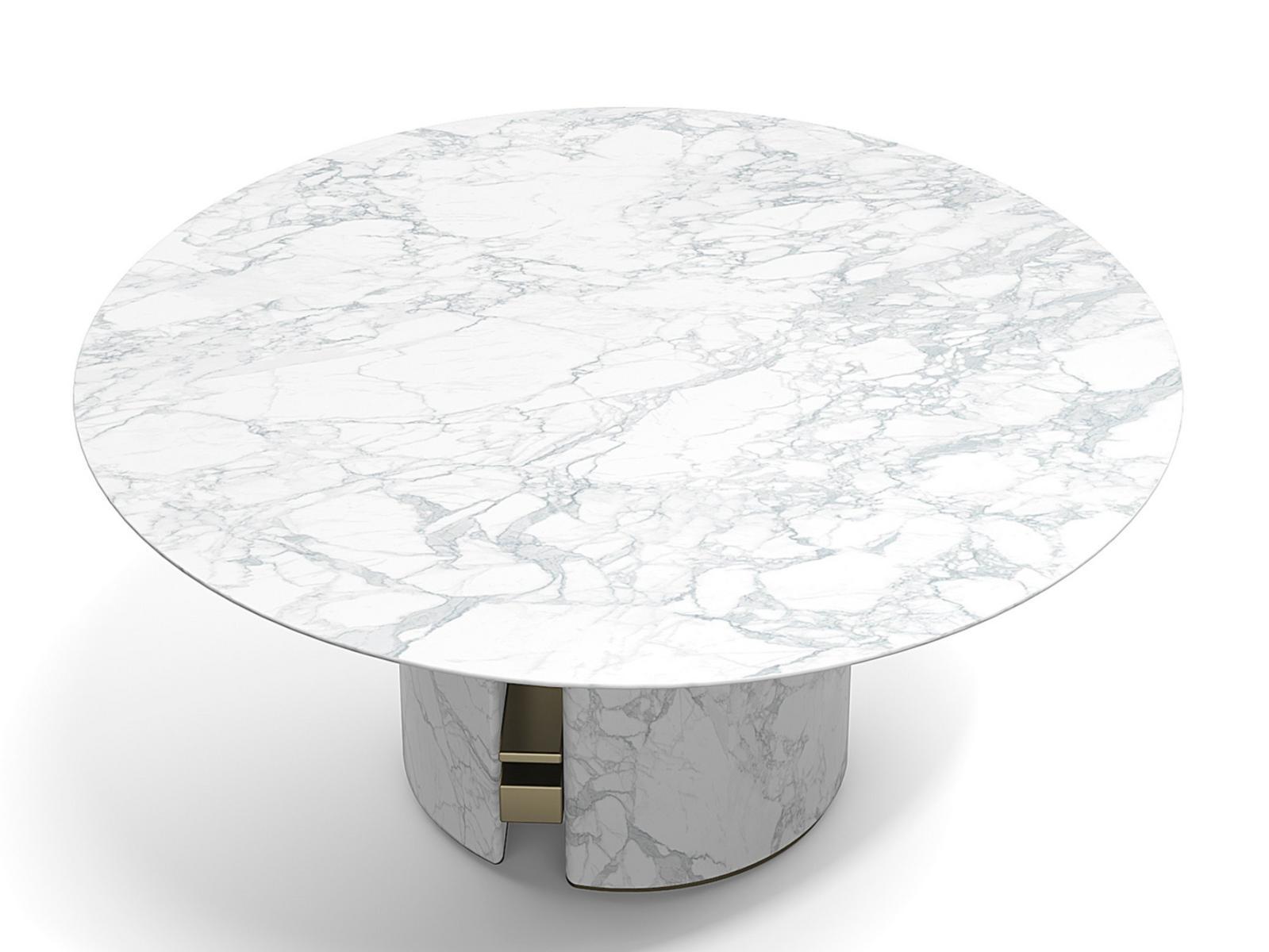 ERCOLE Round marble dining table