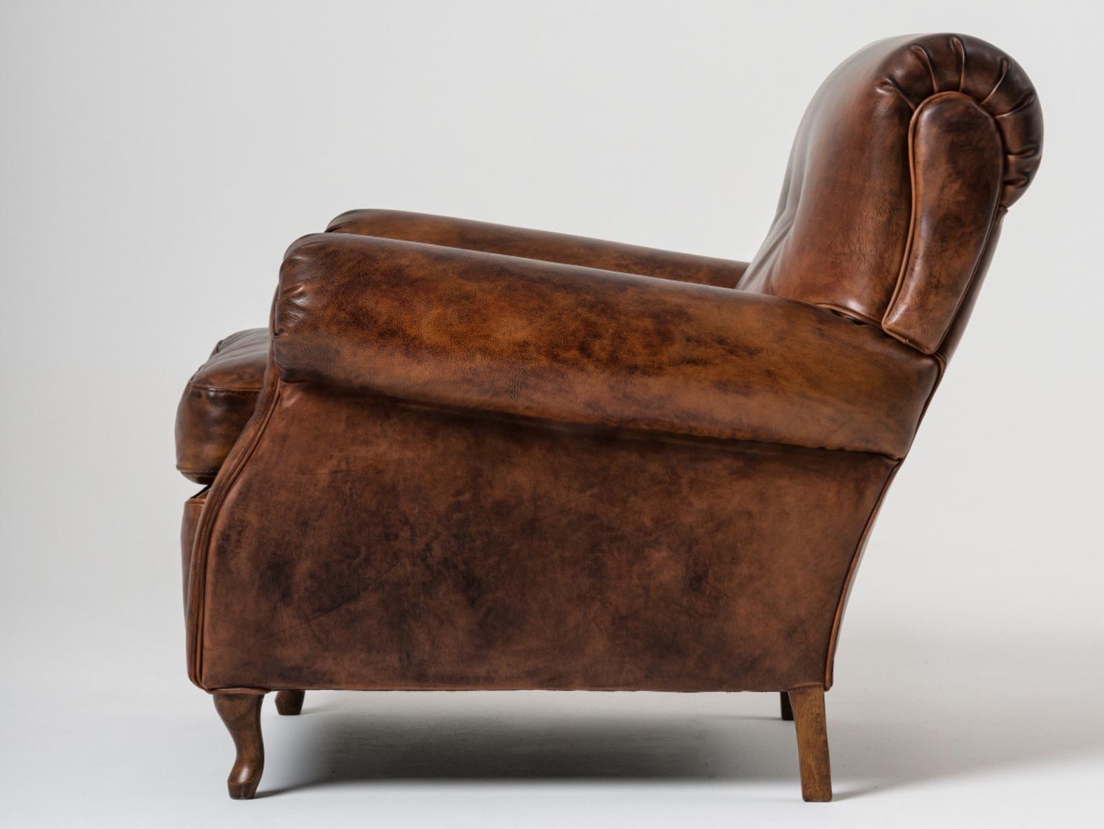 ROMA Leather armchair with armrests