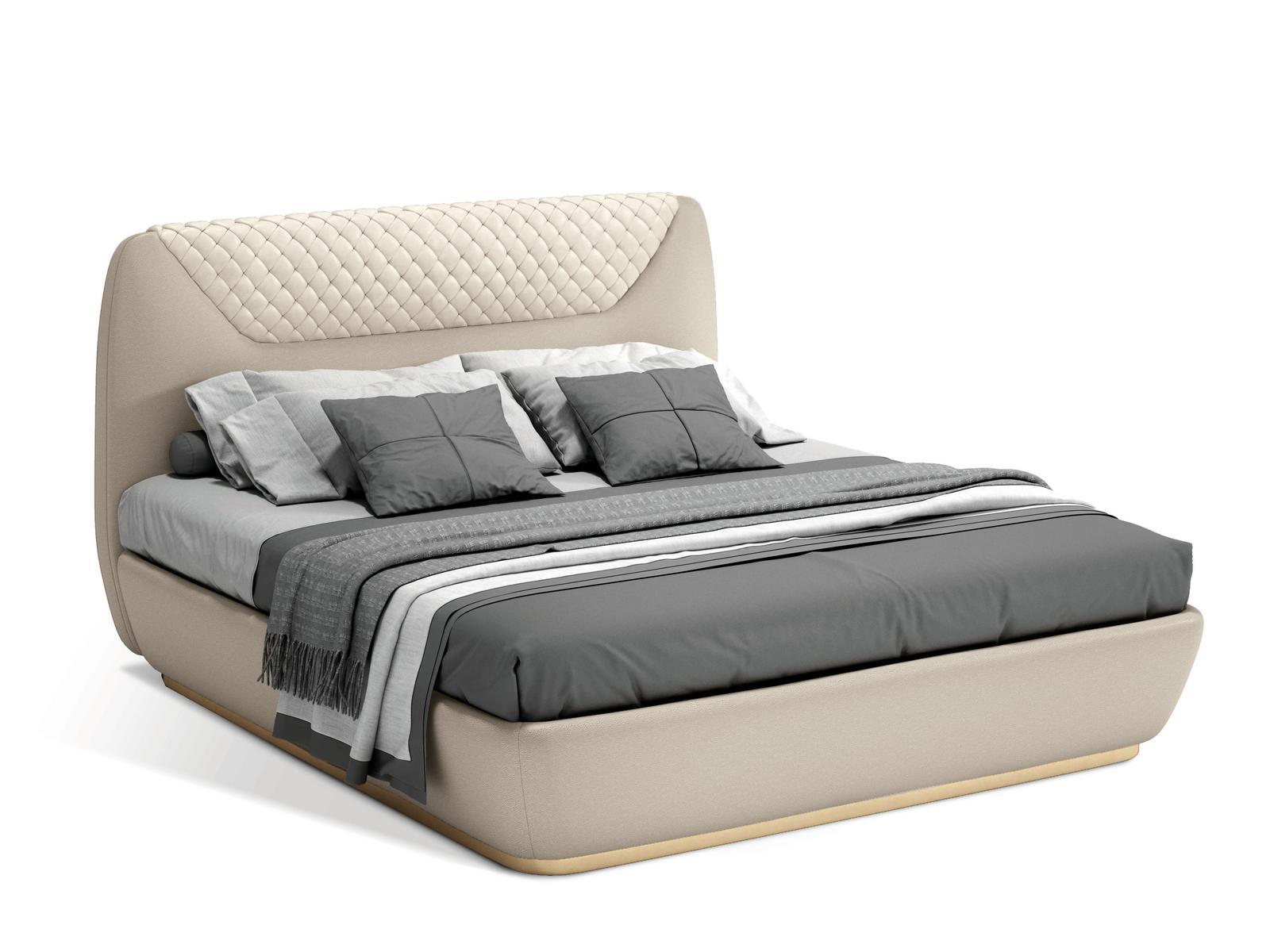 QUADRO Bed with upholstered headboard