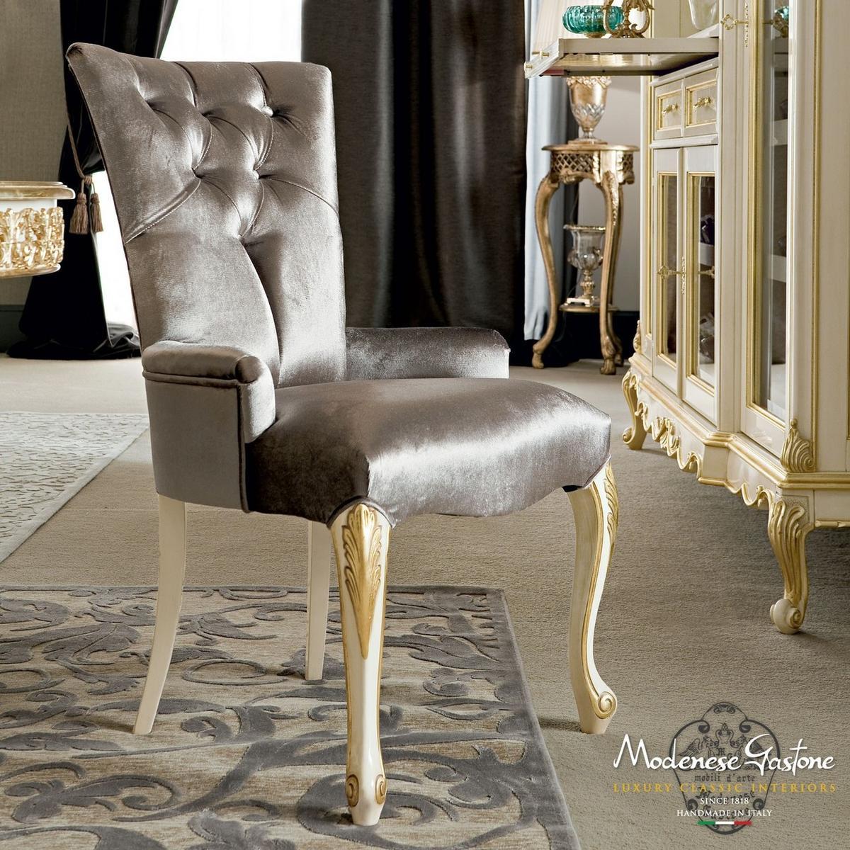 12432 Upholstered fabric chair with armrests