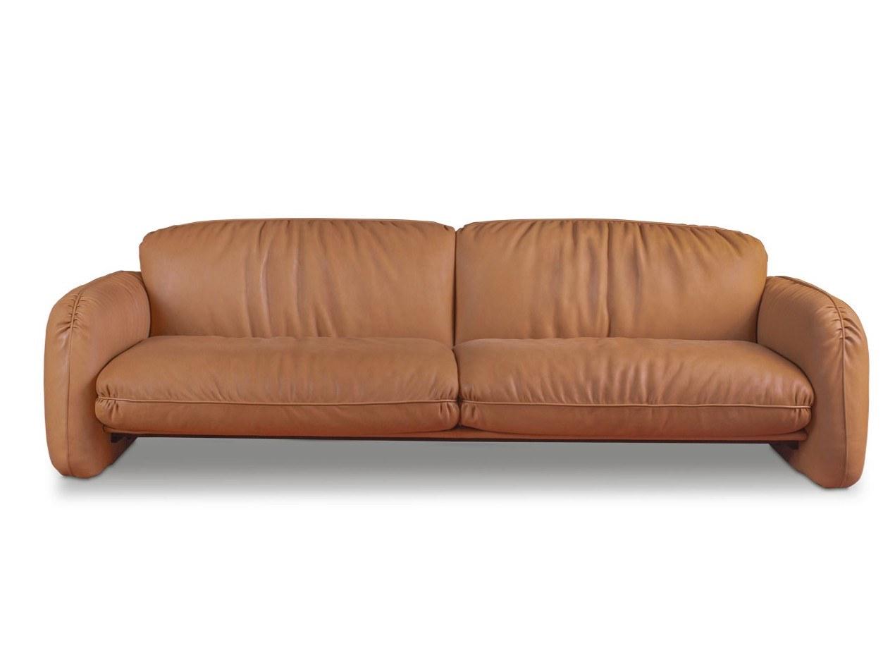 BRIGITTE Contemporary style upholstered leather sofa