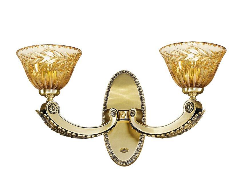 EDEN 265/A2 Antique Brass wall lamp with ambra crystal