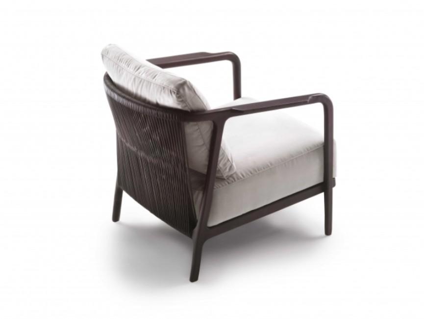 CRONO Fabric armchair with removable cover with armrests