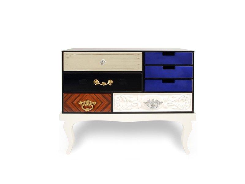 SOHO Rectangular rosewood bedside table with drawers