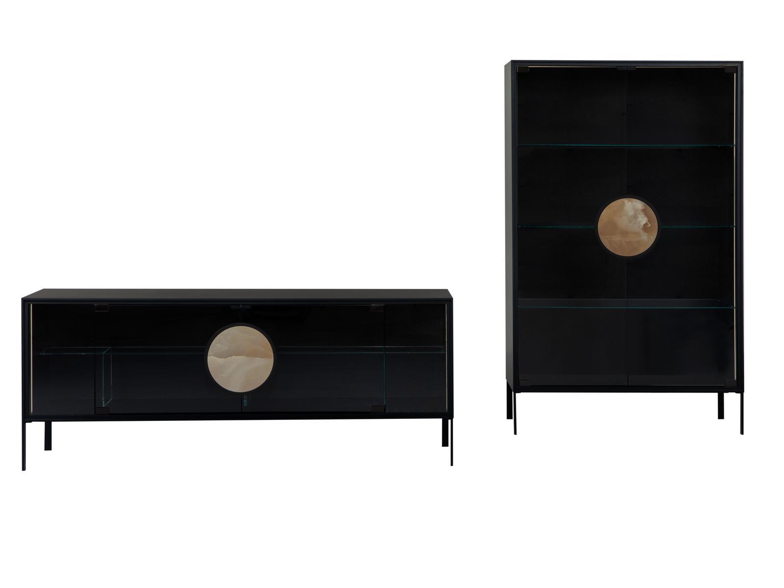 DOT Glass sideboard with doors