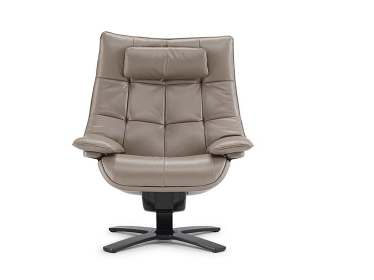 RE-VIVE QUILTED Recliner leather armchair with headrest