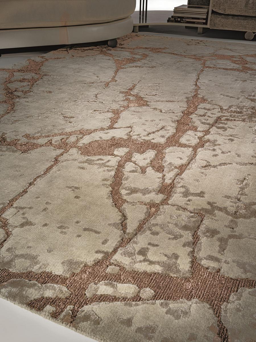 WOUND Rectangular wool rug in a luxury style