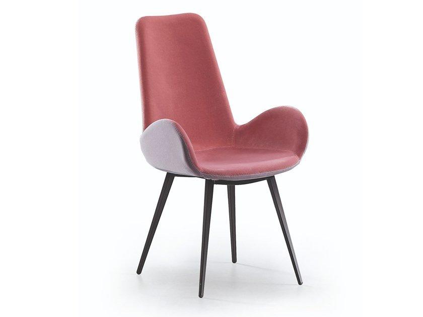 DALIA PA Q Upholstered high-back fabric chair with armrests