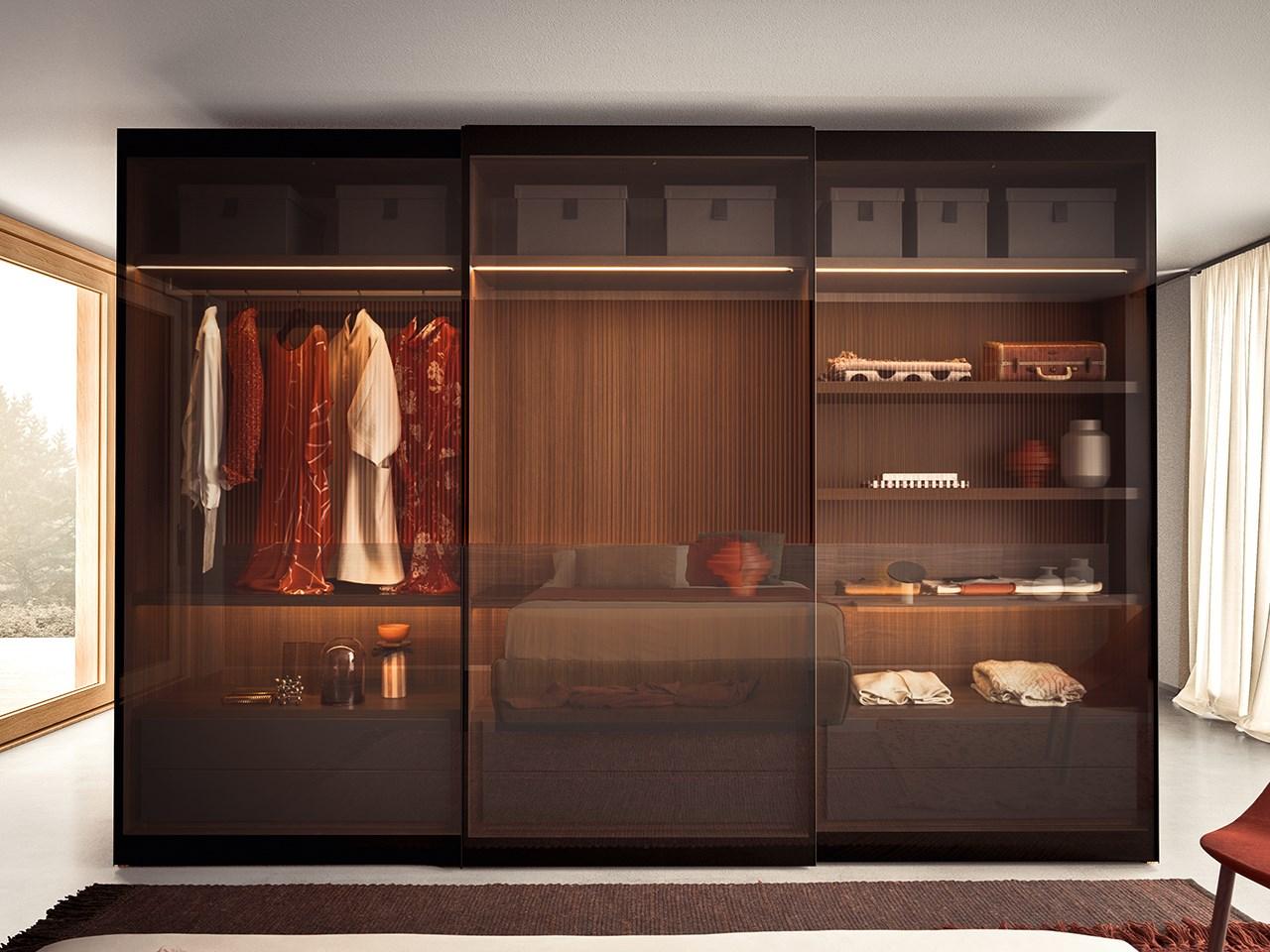 VITRUM Wood and glass wardrobe