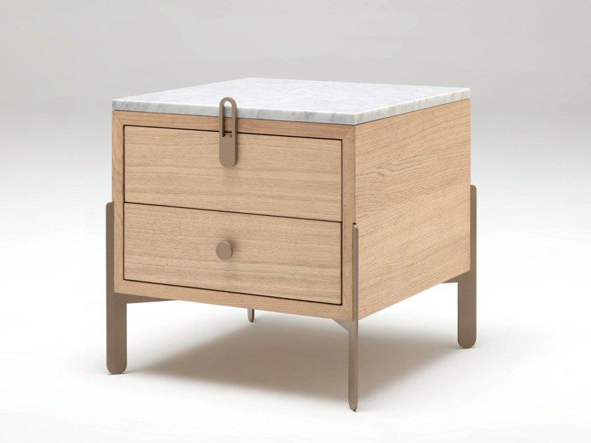 914 Square bedside table with drawers