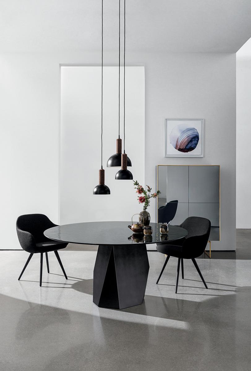 DEOD Round tempered glass table