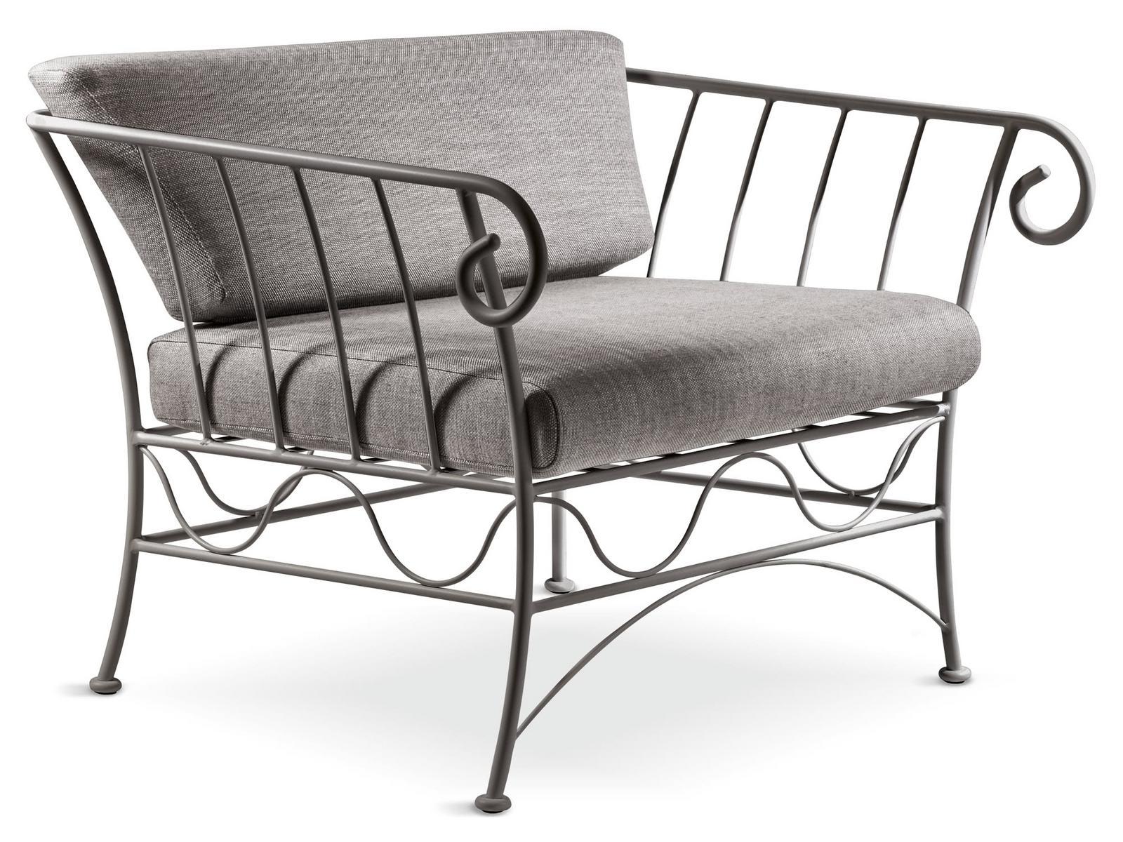 BAHAMAS Metal garden armchair with armrests