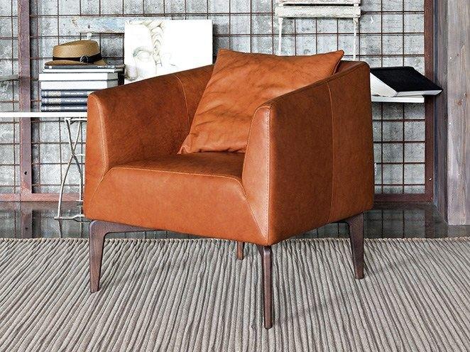 JEN Leather armchair with armrests