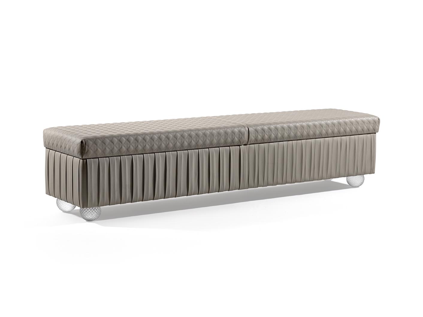 SAN MARCO Storage upholstered leather bench