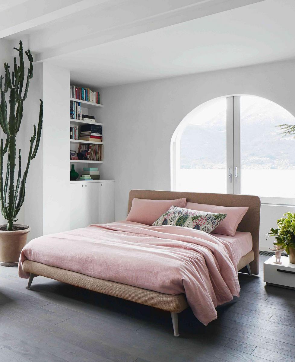 DREAM ON Fabric double bed with upholstered headboard