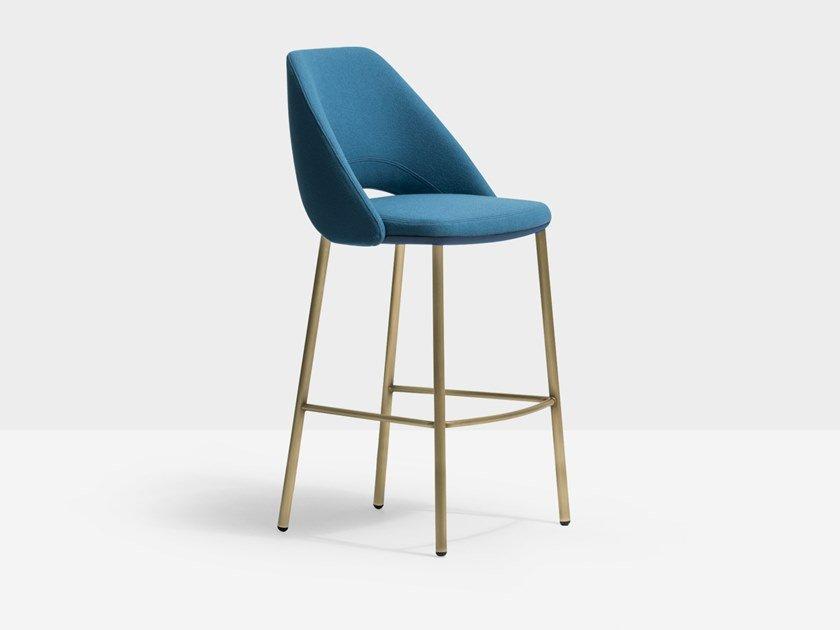 VIC 658 High upholstered fabric stool with back