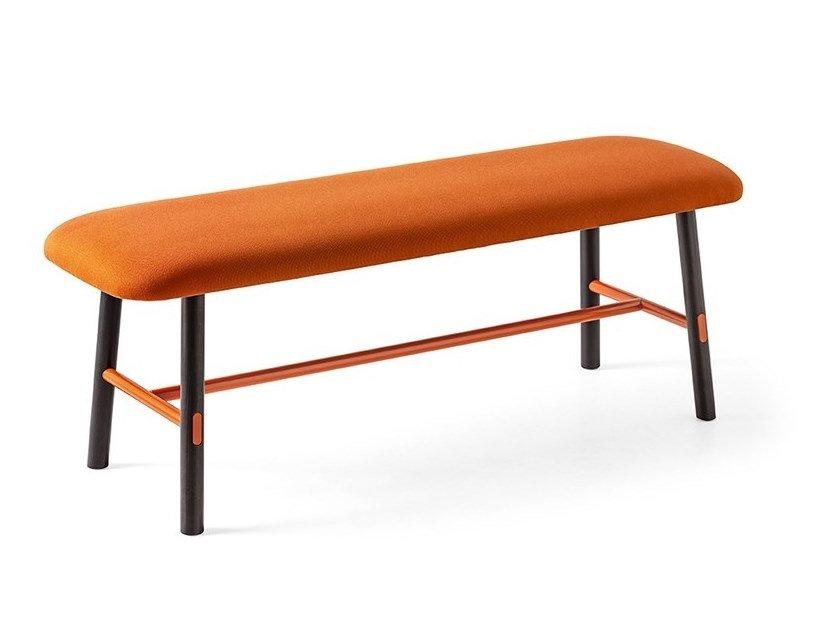 YO! Upholstered bench with beech legs