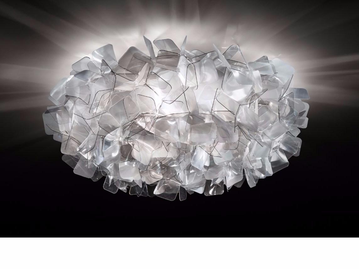 CLIZIA FUMÈ LARGE Lentiflex® and Cristalflex Fumé® LED ceiling lamp