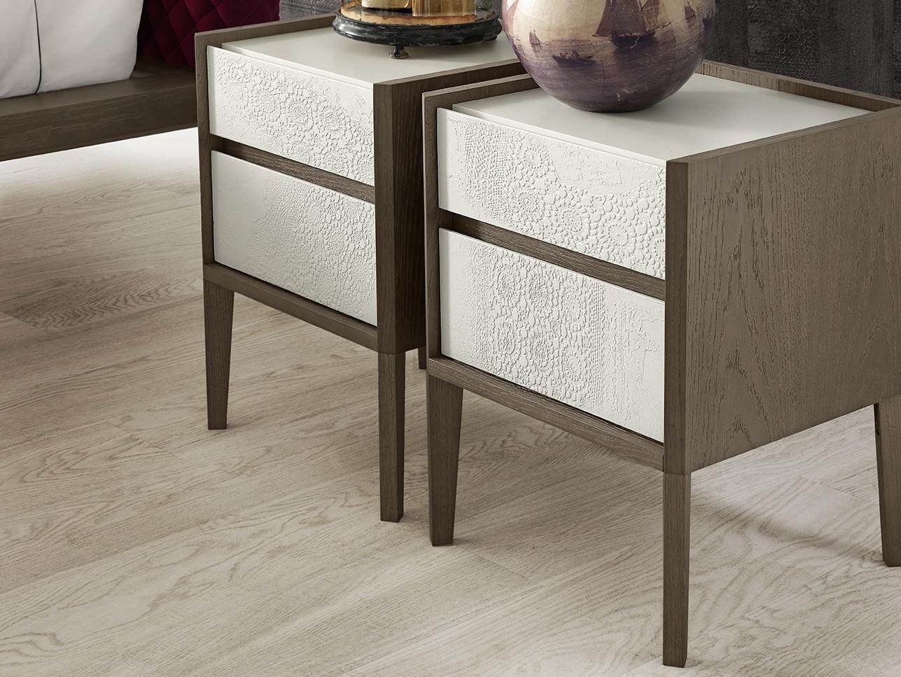 ANDREA Wooden bedside table with drawers
