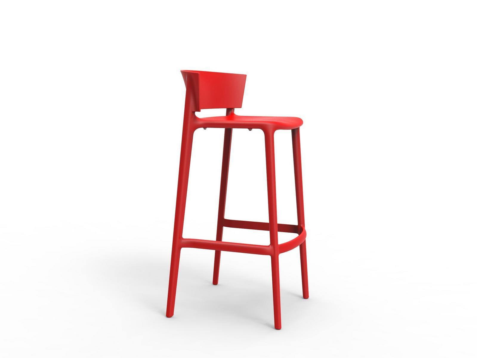 AFRICA Polypropylene barstool with footrest