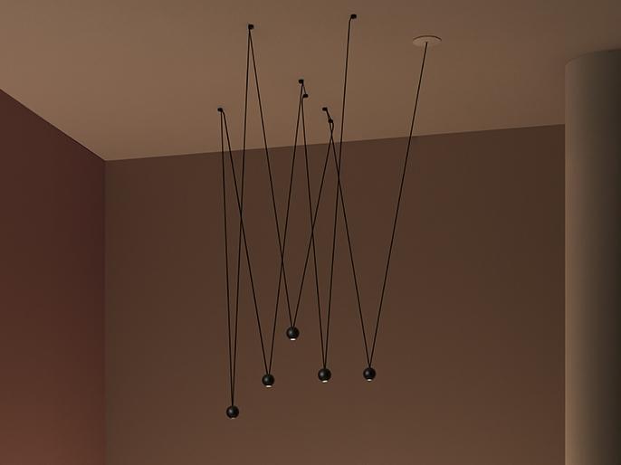 PUNTO MULTIPLE LED direct light aluminium pendant lamp