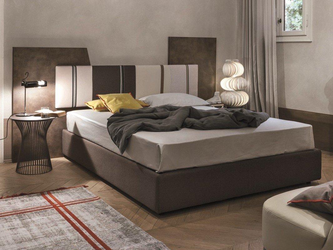 DIAGONAL Storage bed with upholstered headboard