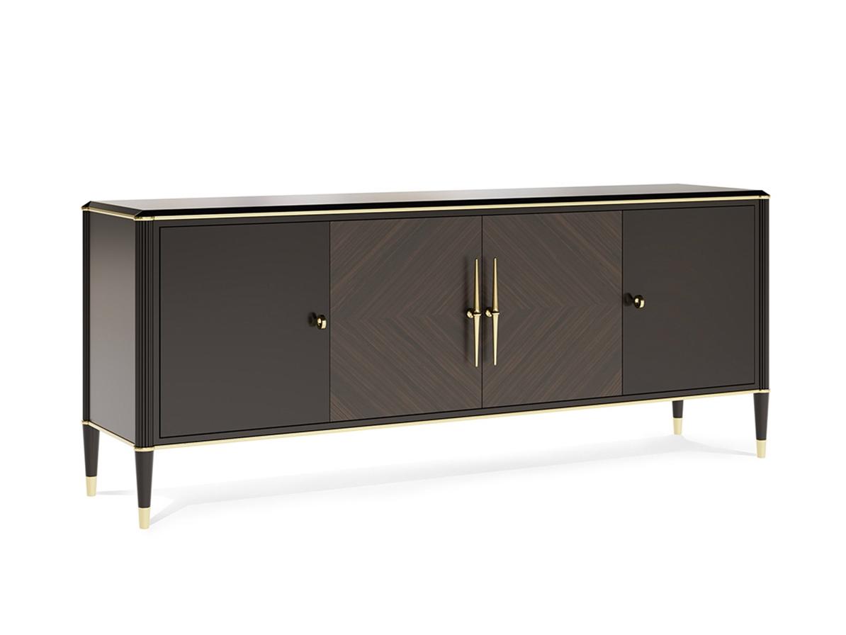 PR.515.1 Sideboard in linden and walnut with hinged doors